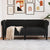 Chesterfield Sofa 2-Seater Black Fabric