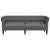 Chesterfield Sofa 3-Seater Dark Grey Fabric