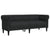 Chesterfield Sofa 3-Seater Black Fabric