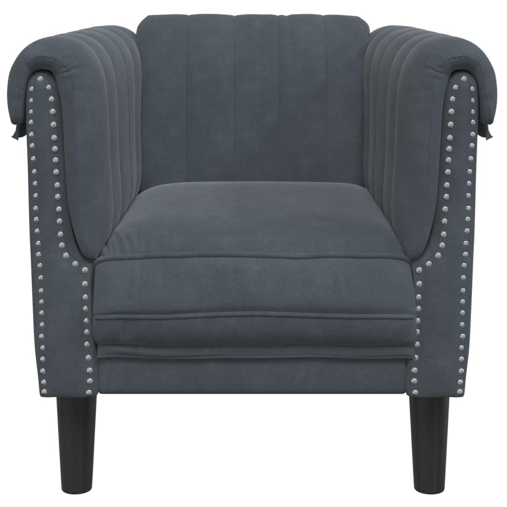 Sofa Chair Dark Grey Velvet