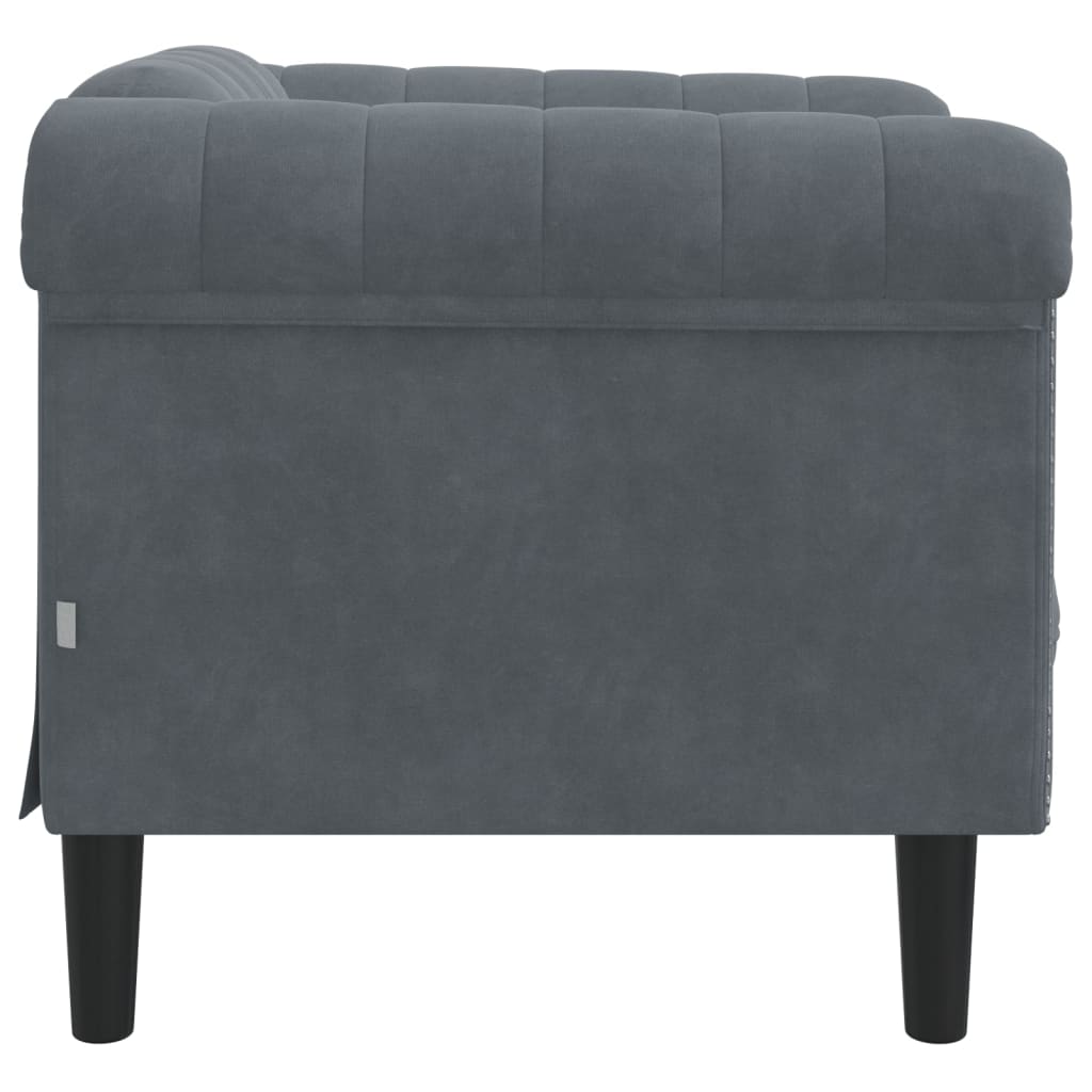 Sofa Chair Dark Grey Velvet