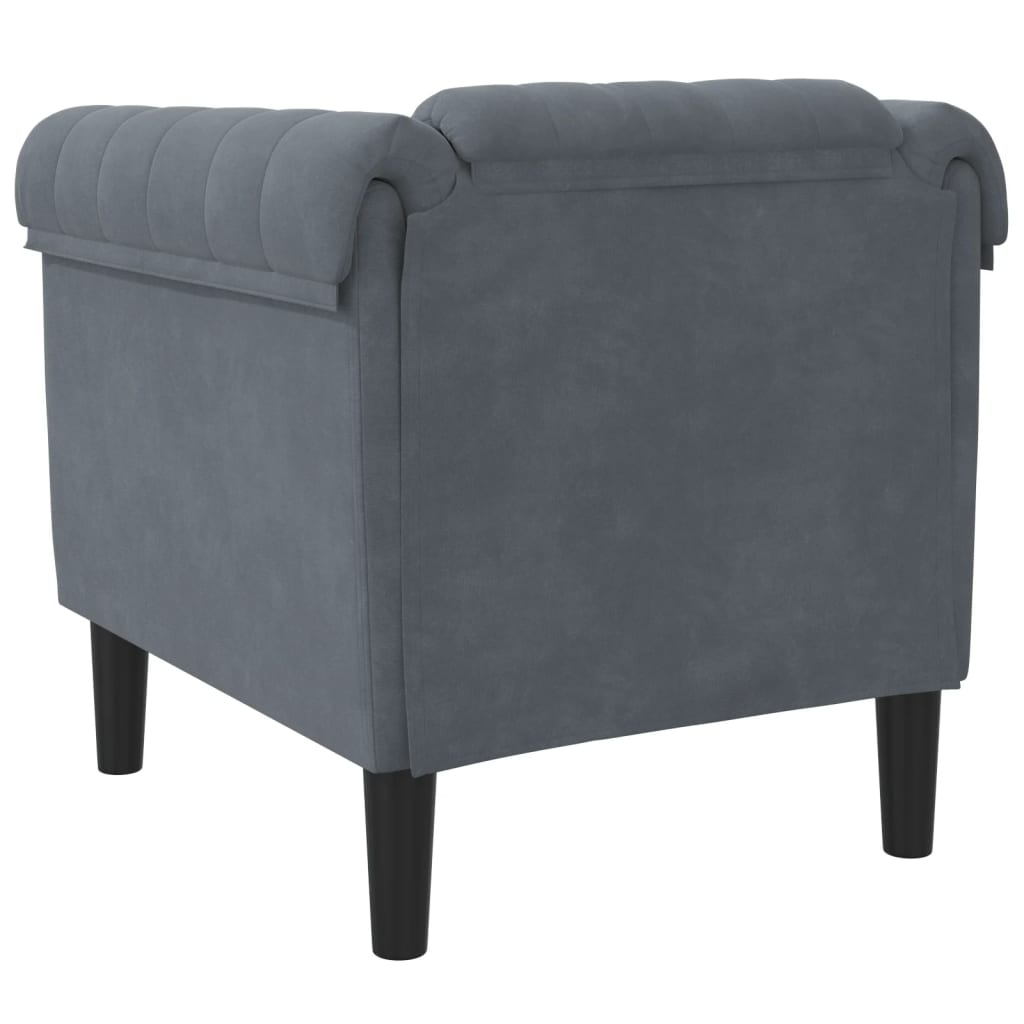 Sofa Chair Dark Grey Velvet