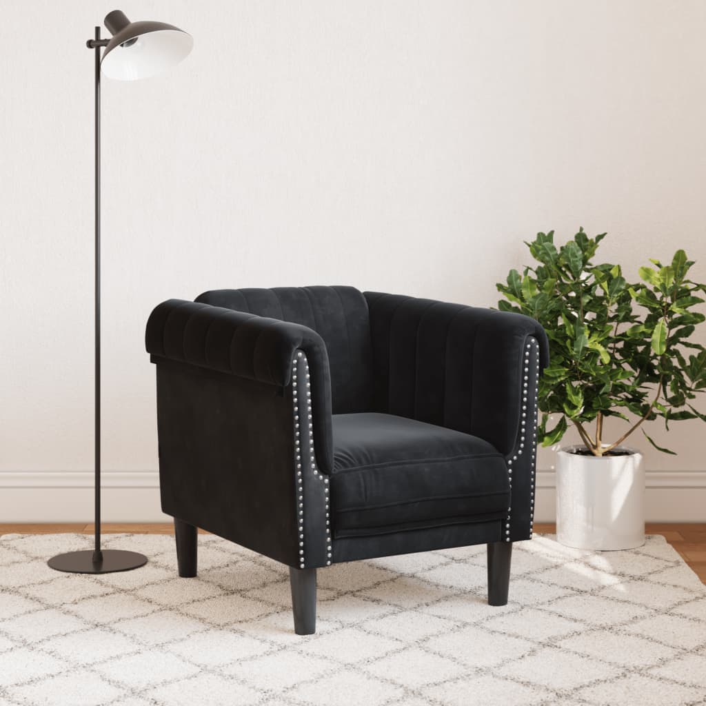 Sofa Chair Black Velvet