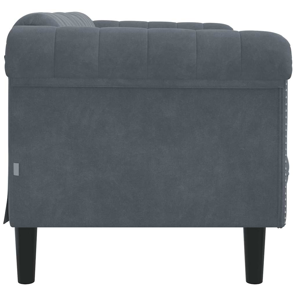 Sofa 2-Seater Dark Grey Velvet
