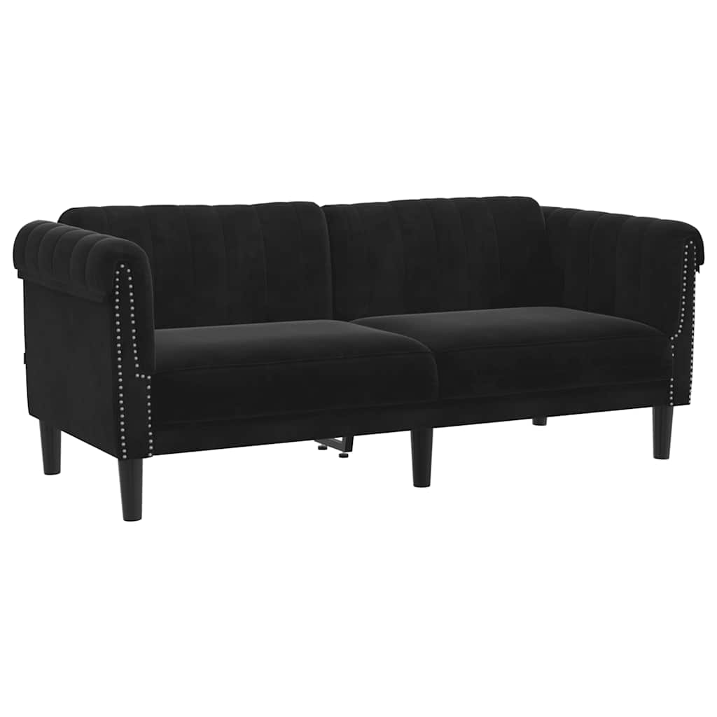 Sofa 2-Seater Black Velvet