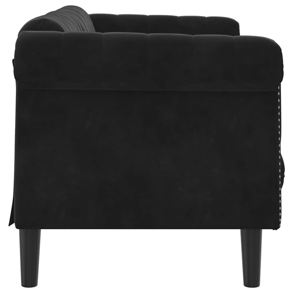 Sofa 2-Seater Black Velvet