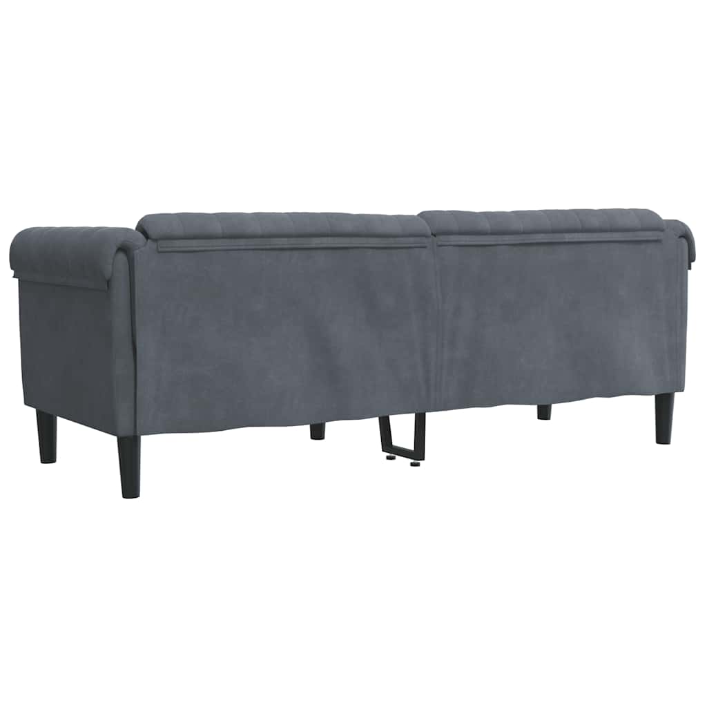 Sofa 3-Seater Dark Grey Velvet
