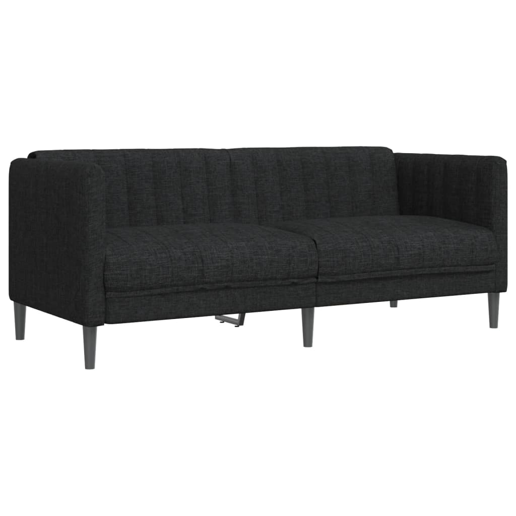 Sofa 2-Seater Black Fabric