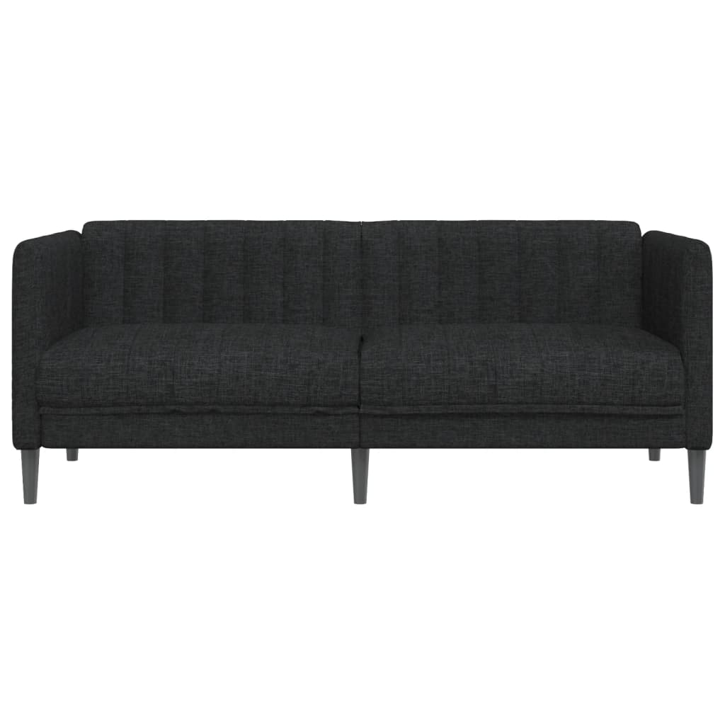 Sofa 2-Seater Black Fabric