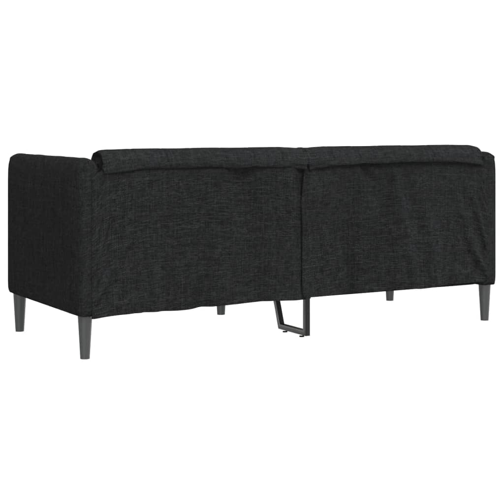 Sofa 2-Seater Black Fabric
