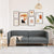 Sofa 3-Seater Dark Grey Fabric