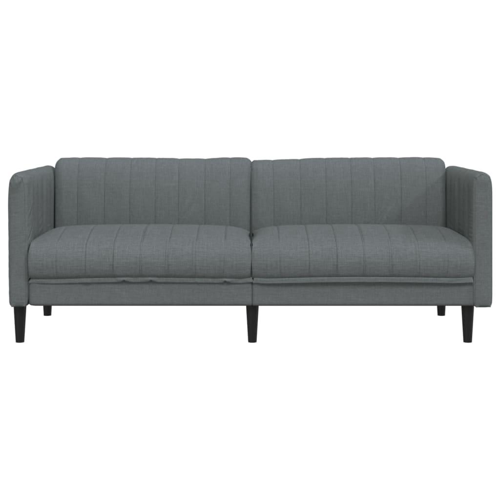 Sofa 3-Seater Dark Grey Fabric