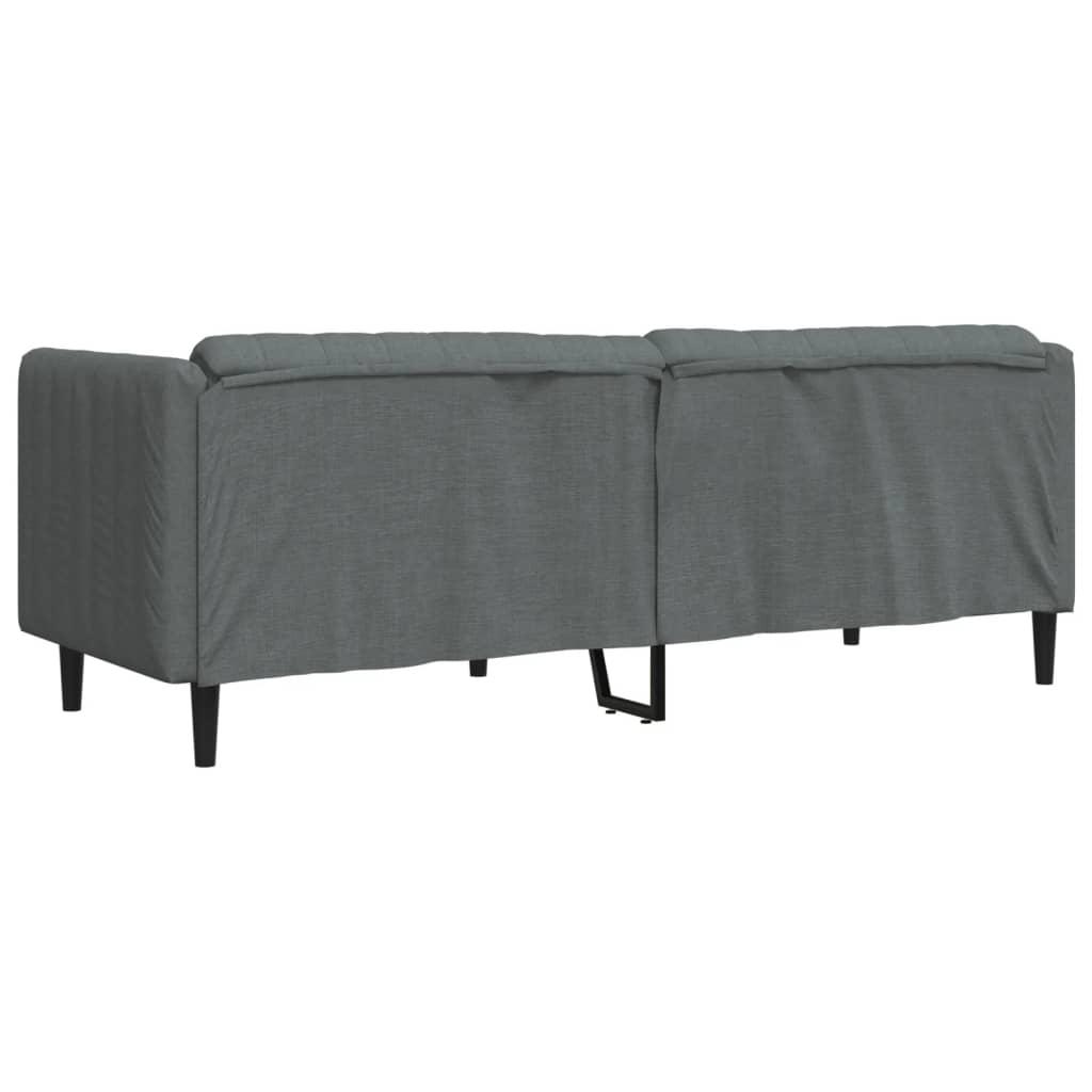 Sofa 3-Seater Dark Grey Fabric