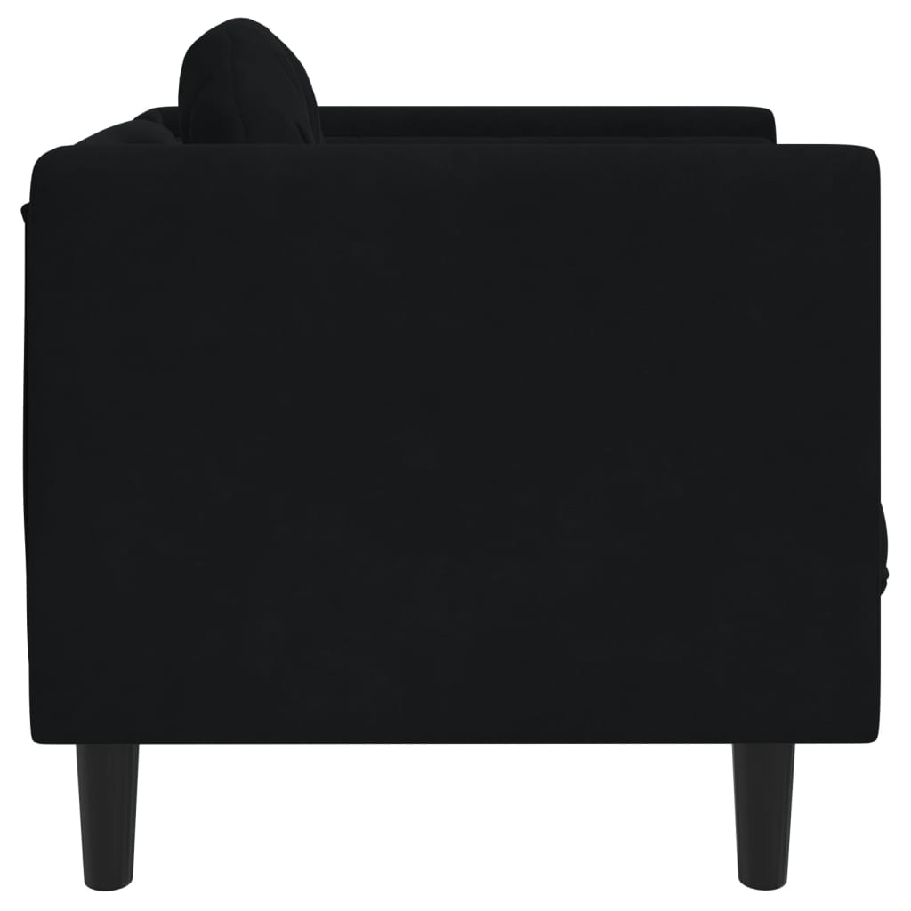 Sofa Chair with Cushion Black Velvet