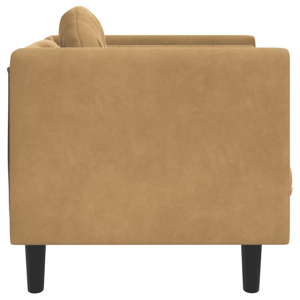 Sofa Chair with Cushion Brown Faux Suede Leather