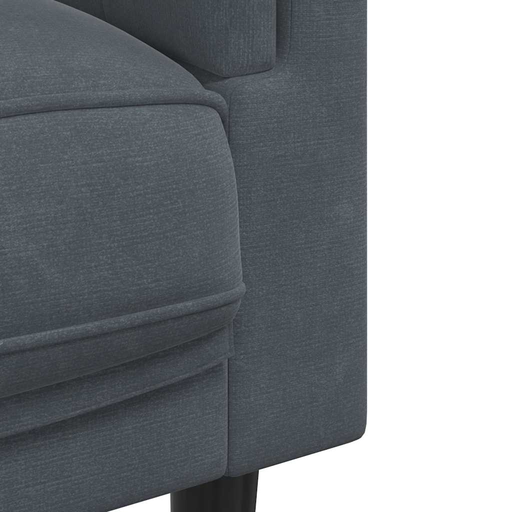 Sofa with Cushions 3-Seater Dark Grey Velvet