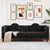 Sofa with Cushions 3-Seater Black Velvet