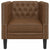 Chesterfield Sofa Chair Brown Faux Suede Leather