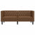 Chesterfield Sofa 2-Seater Brown Faux Suede Leather