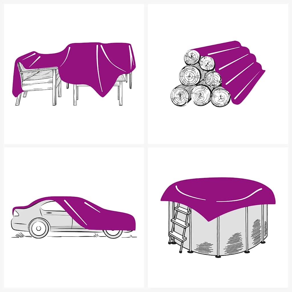 Tarpaulin Anthracite 6x8 m 650 g/m²