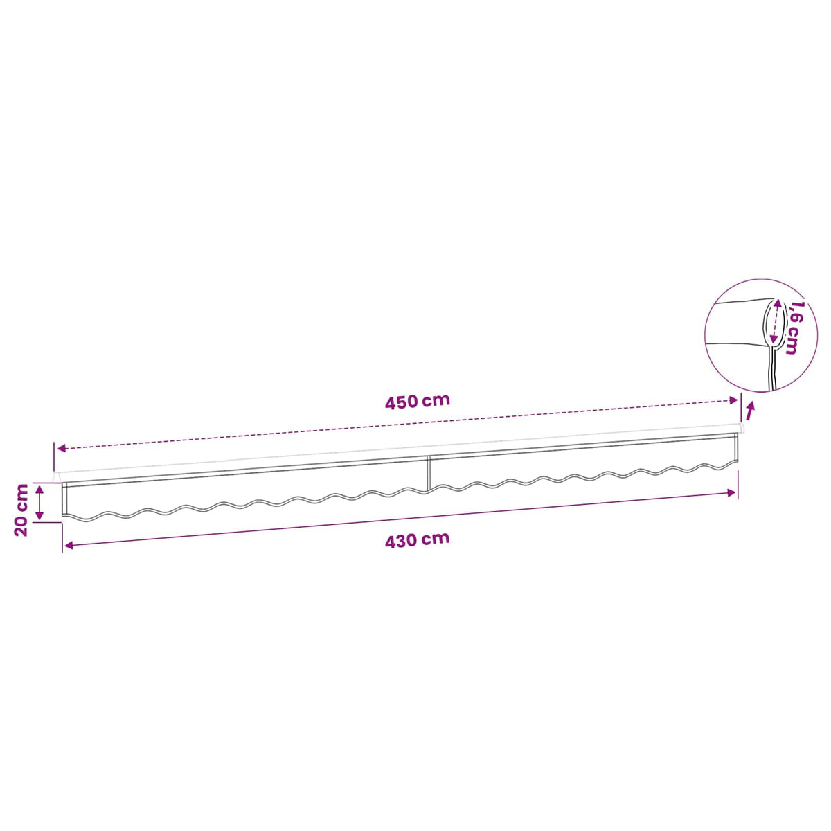 Awning Valance Replacement Cream Stripe 450 cm