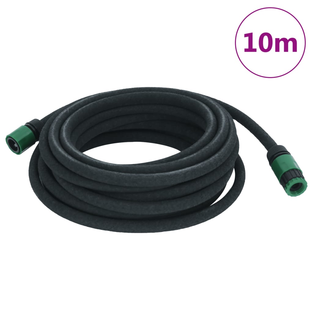 Garden Soaker Hose Black 0.6&quot; 10 m Rubber