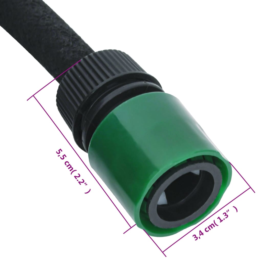 Garden Soaker Hose Black 0.6" 50 m Rubber