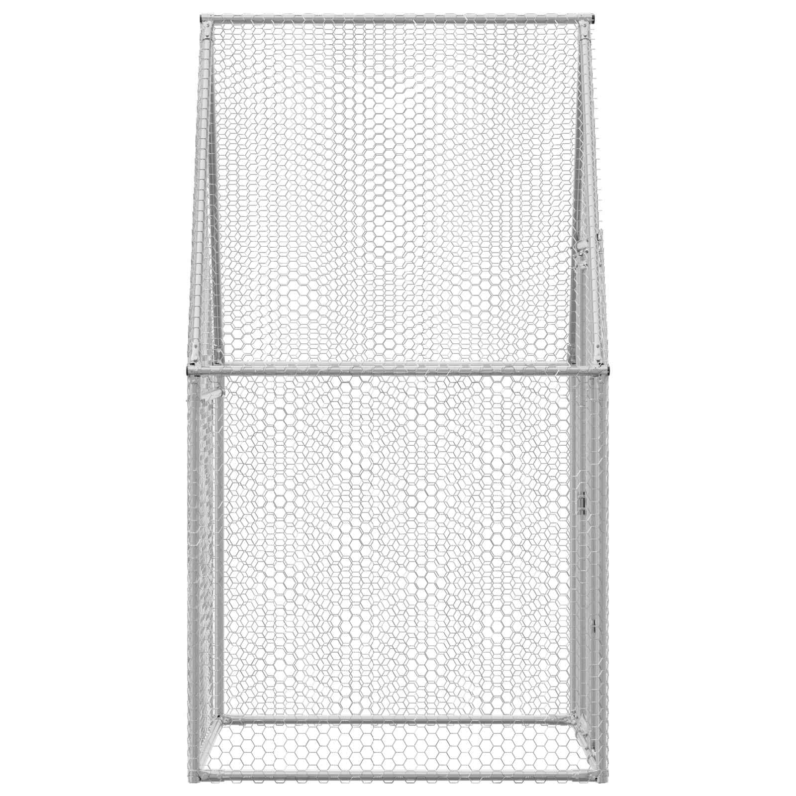 Chicken Cage Silver 100x100x190 cm Galvanised Steel
