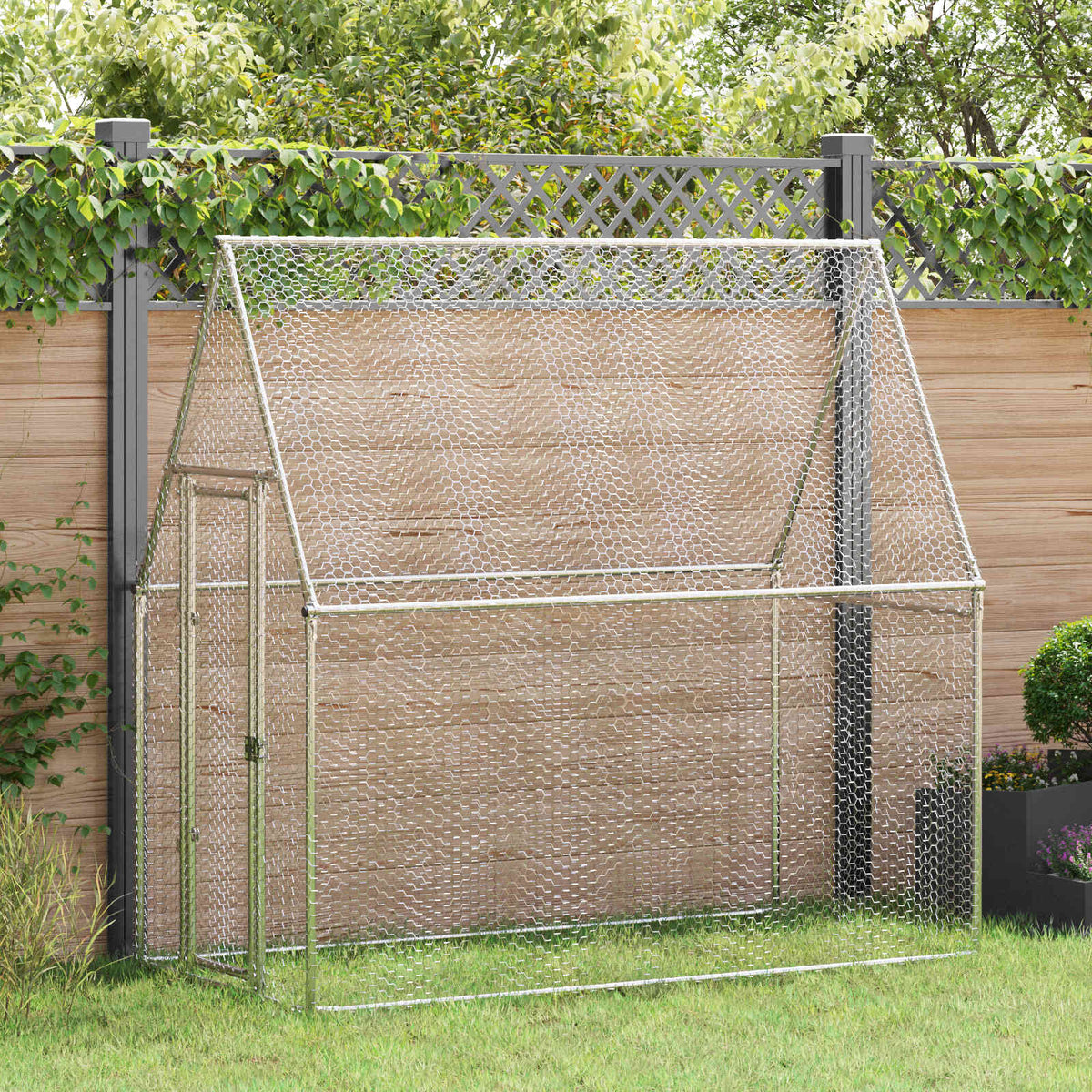Chicken Cage Silver 200x100x190 cm Galvanised Steel
