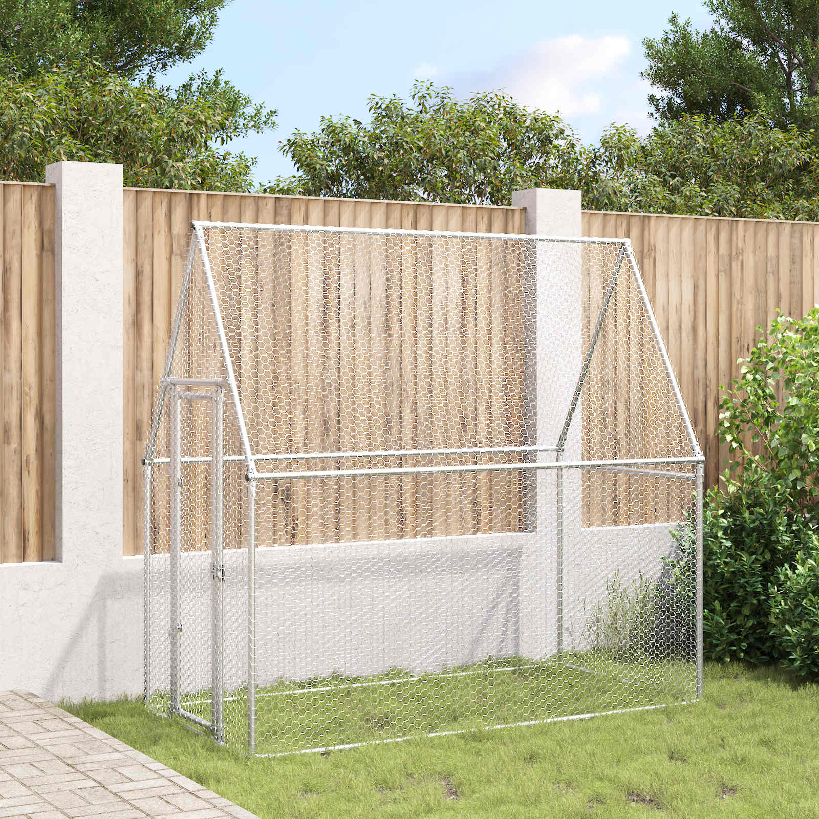 Chicken Cage Silver 200x100x190 cm Galvanised Steel