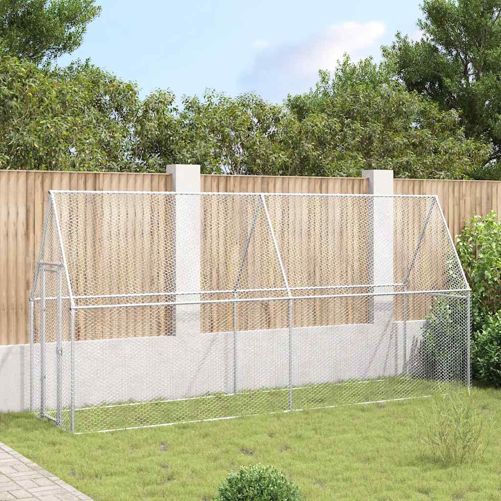 Chicken Cage Silver 400x100x190 cm Galvanised Steel