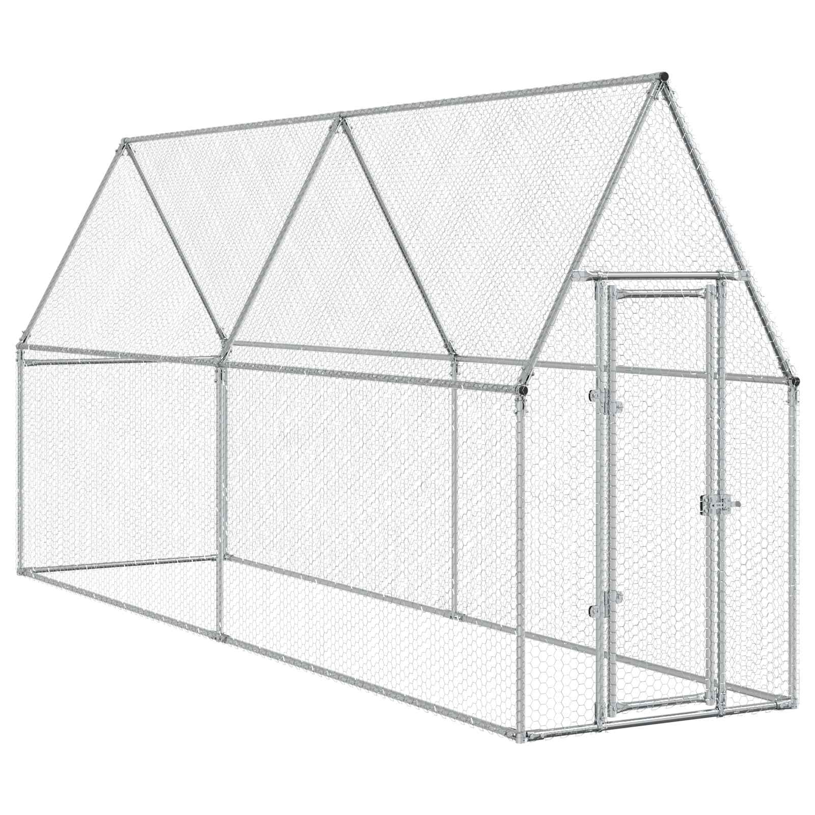 Chicken Cage Silver 400x100x190 cm Galvanised Steel