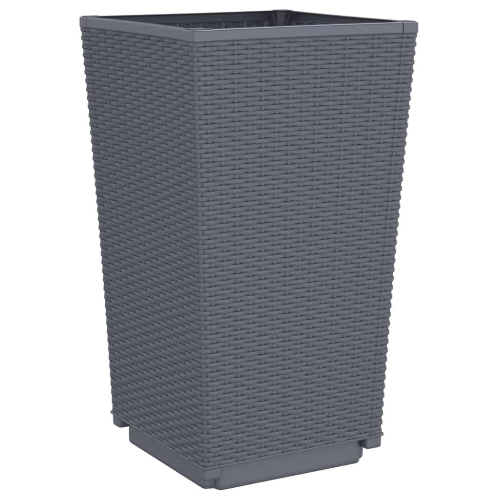 Garden Planters 2 pcs Blue Grey 32.5x32.5x57 cm PP