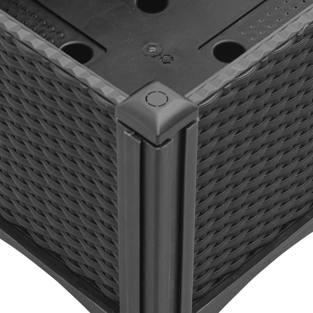 Garden Planter with Legs Black 40x40x42 cm PP