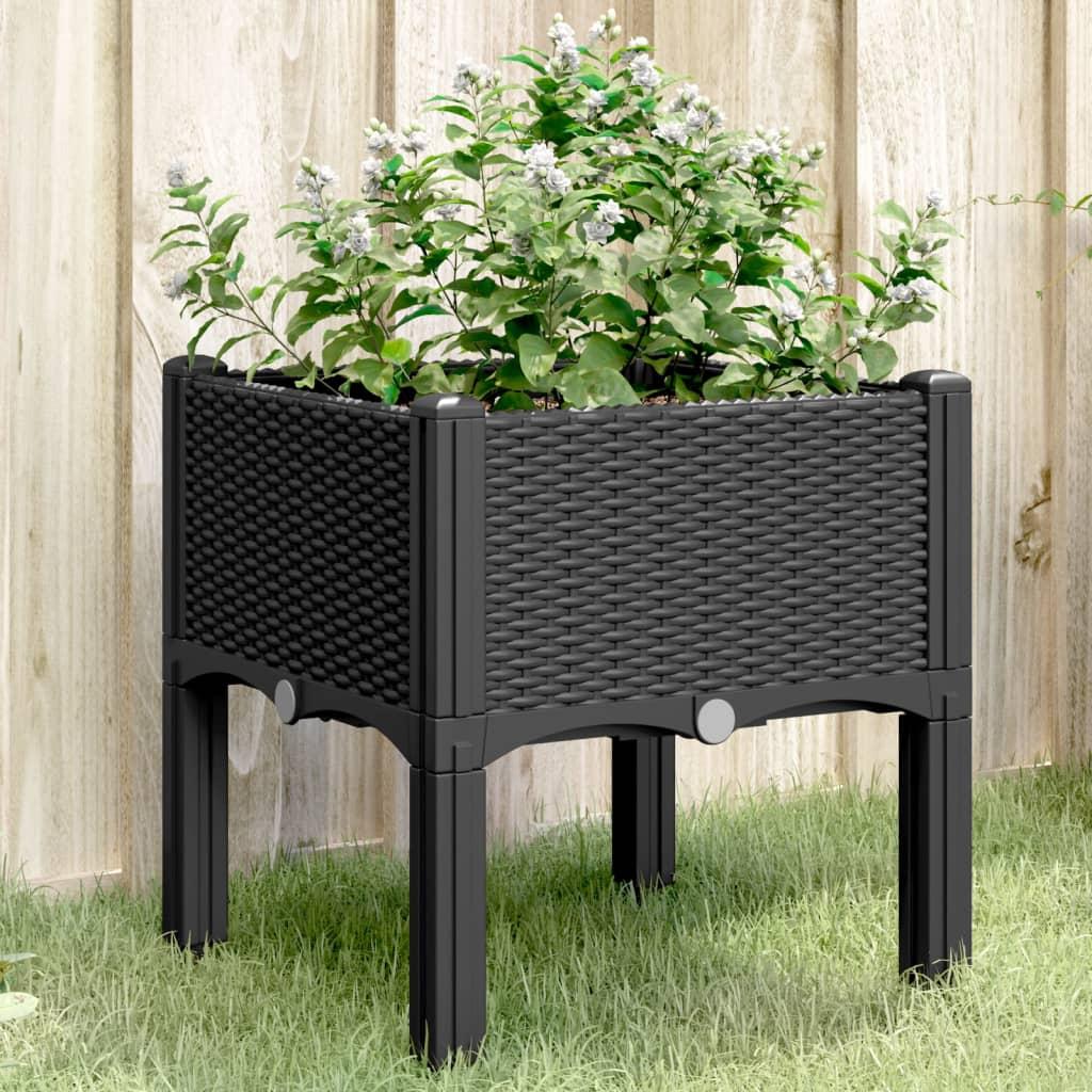 Garden Planter with Legs Black 40x40x42 cm PP
