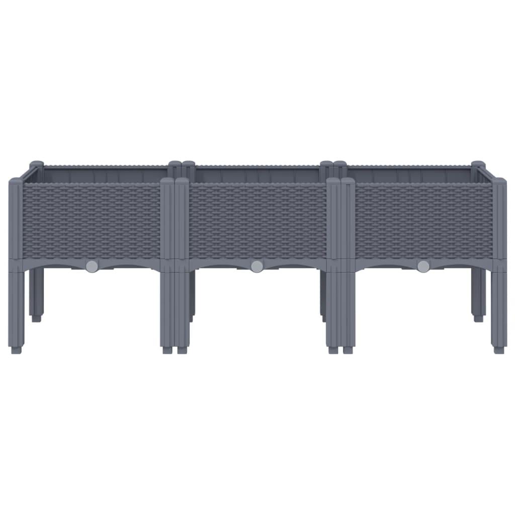 Garden Planter with Legs Blue Grey 120x40x42 cm PP