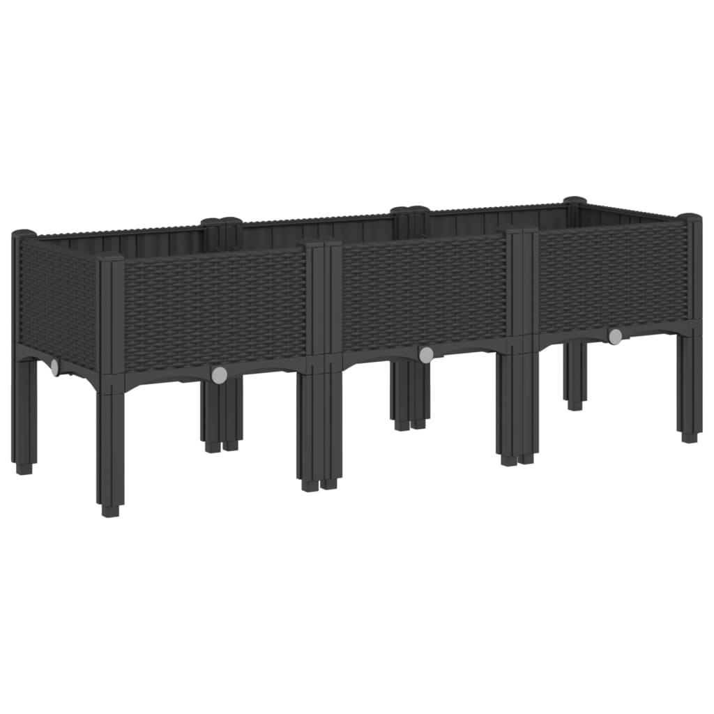 Garden Planter with Legs Black 120x40x42 cm PP
