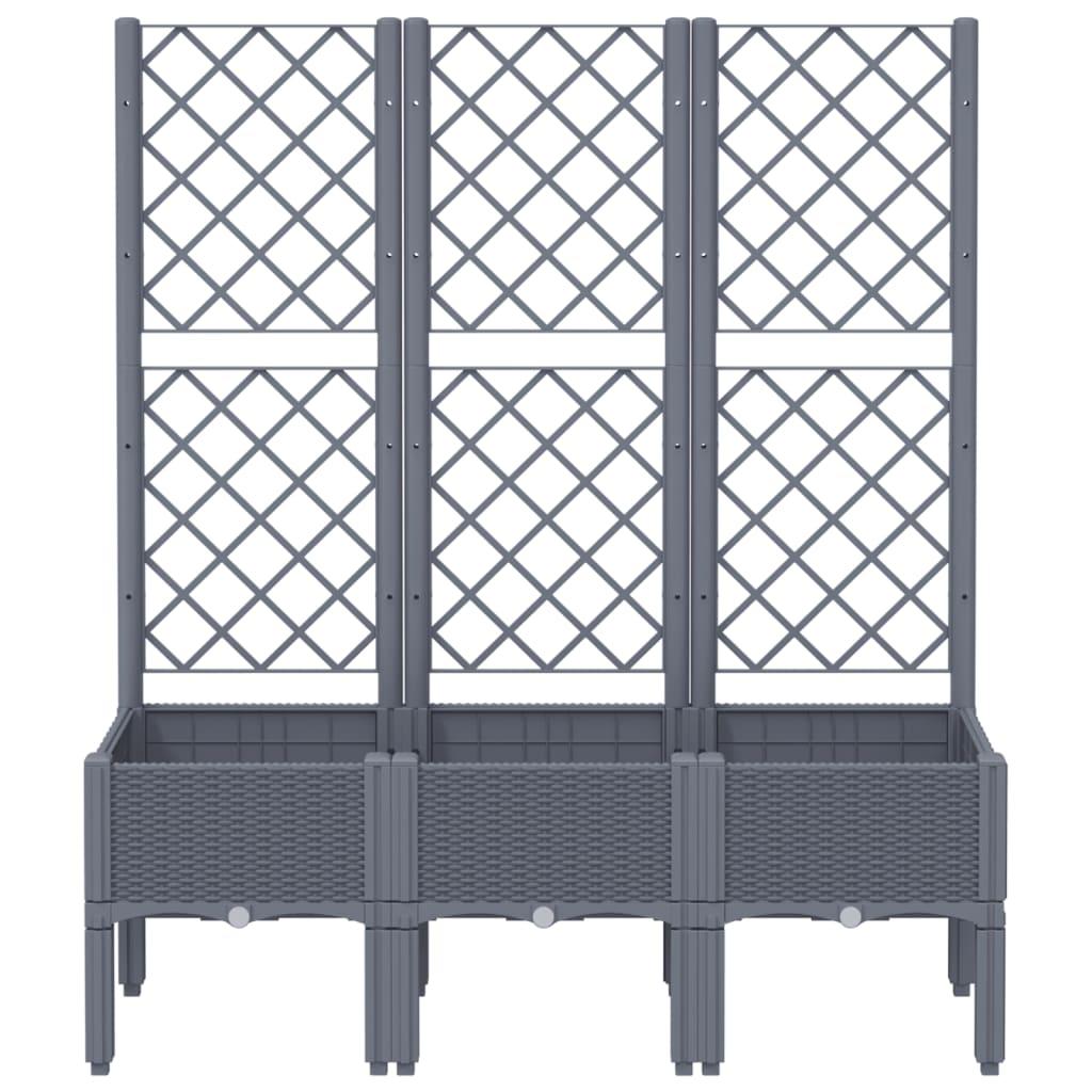 Garden Planter with Trellis Blue Grey 120x40x142 cm PP