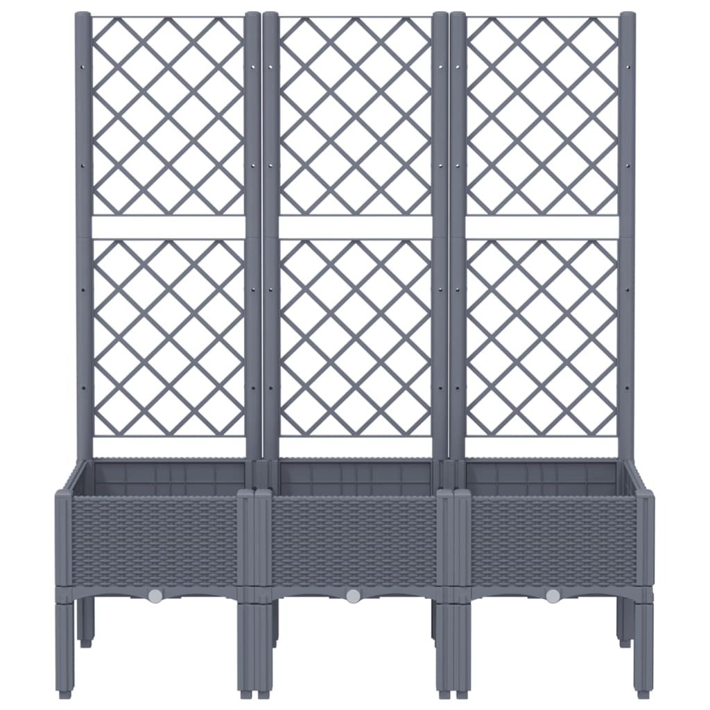 Garden Planter with Trellis Blue Grey 120x40x142 cm PP