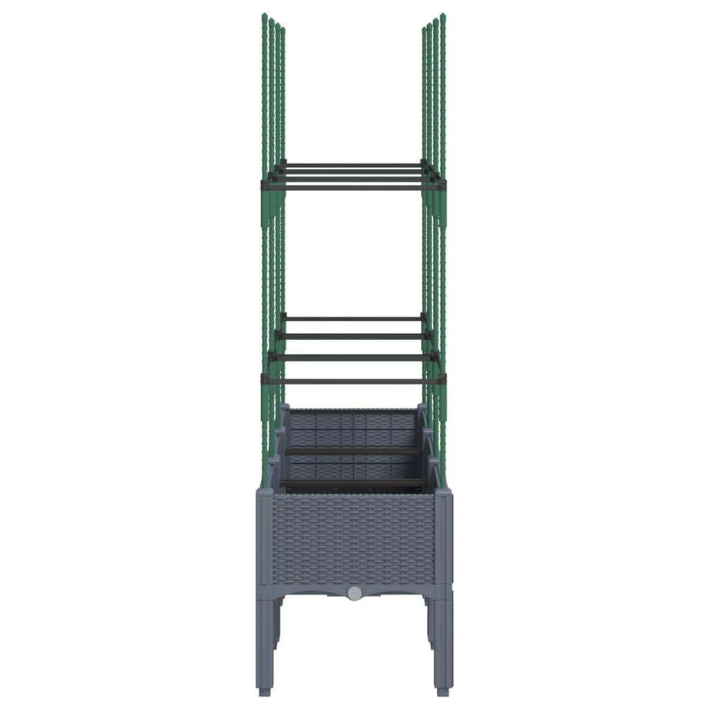 Garden Planter with Trellis Blue Grey 120x40x142.5 cm PP