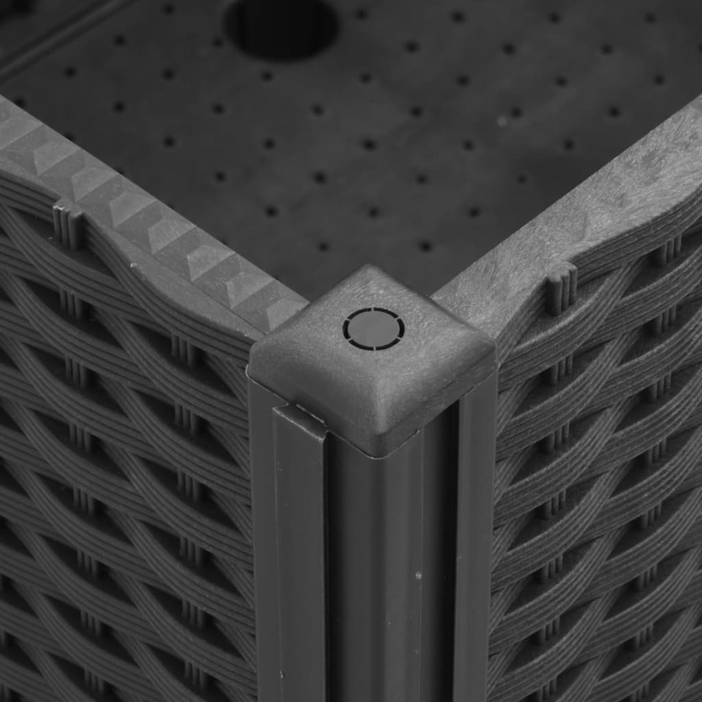 Garden Planter with Wheels Black 80x50x54 cm PP