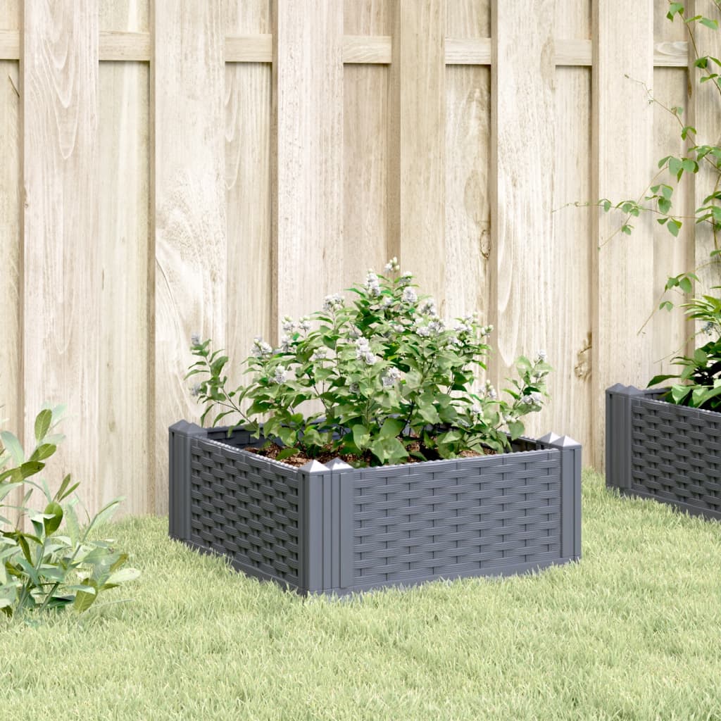 Garden Planter with Pegs Blue Grey 42.5x42.5x28.5 cm PP