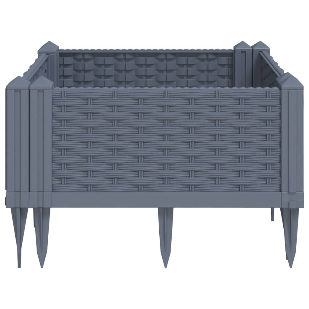 Garden Planter with Pegs Blue Grey 42.5x42.5x28.5 cm PP