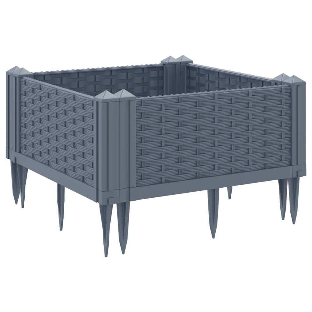 Garden Planter with Pegs Blue Grey 42.5x42.5x28.5 cm PP