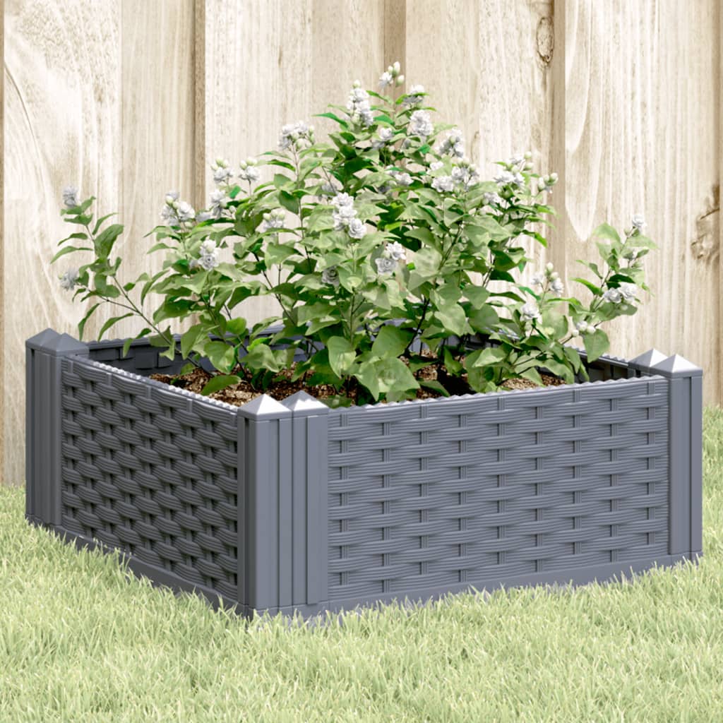 Garden Planter with Pegs Blue Grey 42.5x42.5x28.5 cm PP