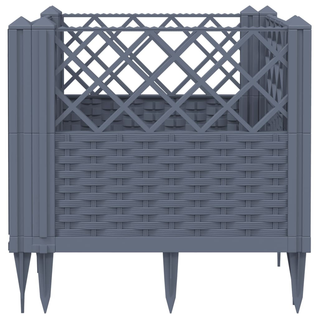 Garden Planter with Pegs Blue Grey 43.5x43.5x43.5 cm PP