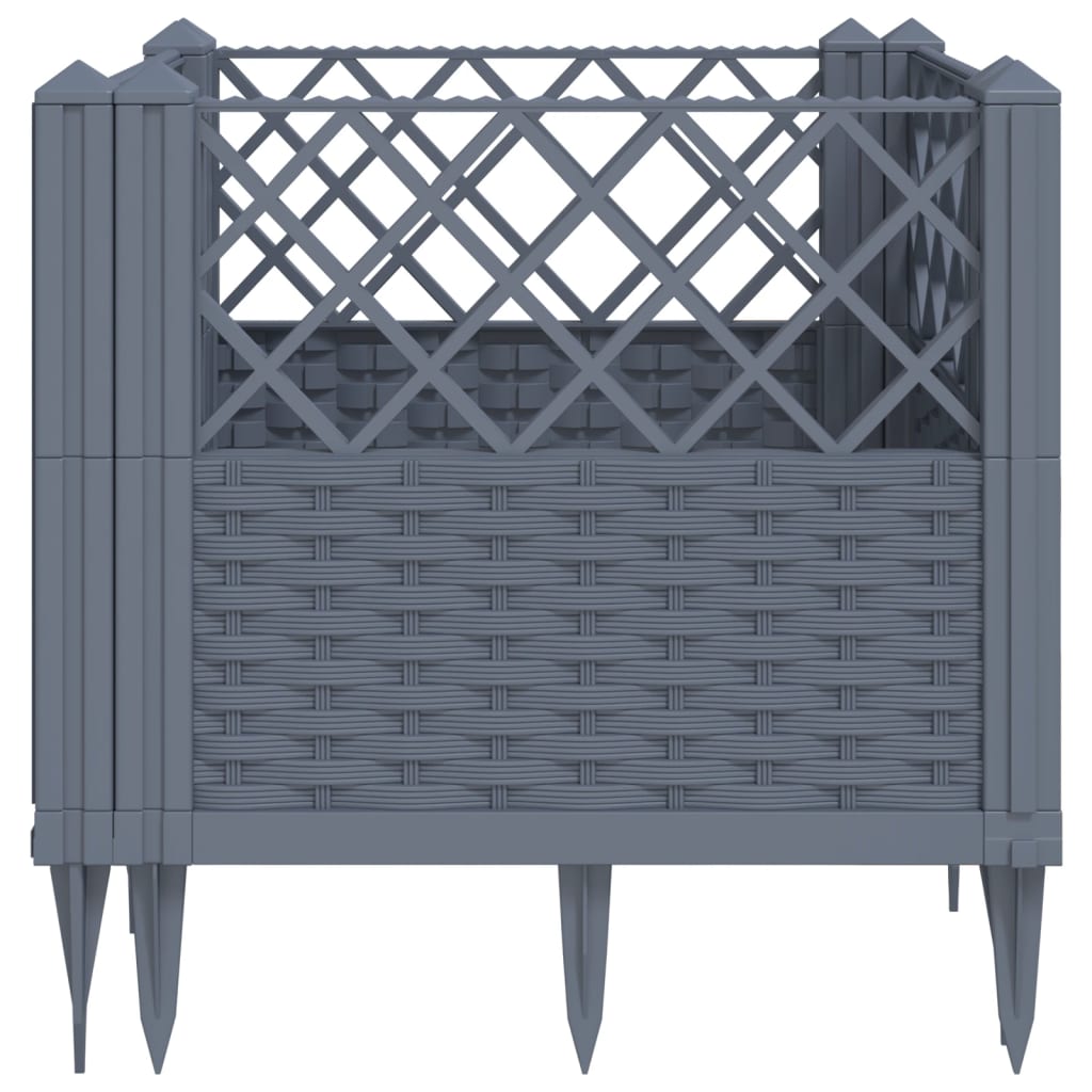 Garden Planter with Pegs Blue Grey 43.5x43.5x43.5 cm PP