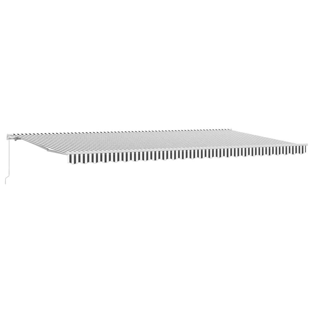 Manual Retractable Awning Anthracite&White 500x300 cm