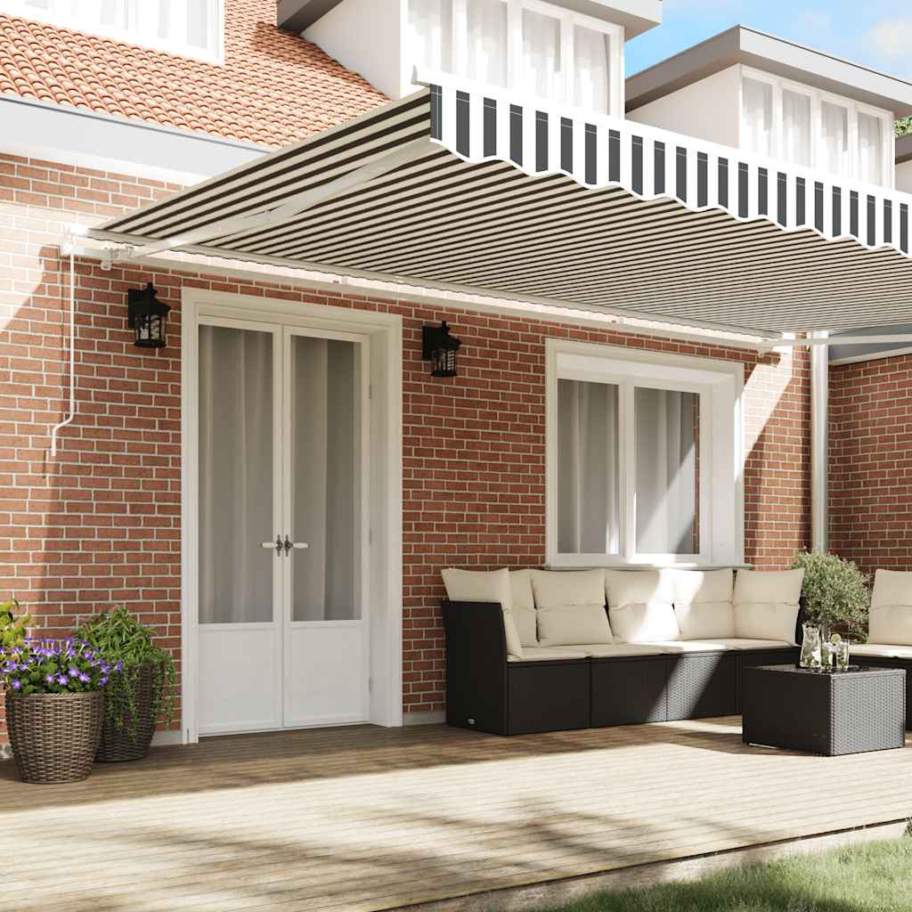 Manual Retractable Awning Anthracite&White 500x300 cm