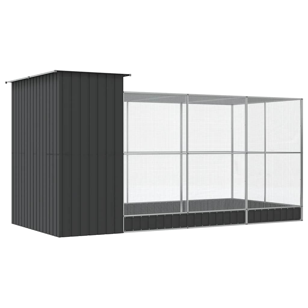 Aviary with Extension Silver 416x203x216 cm Steel